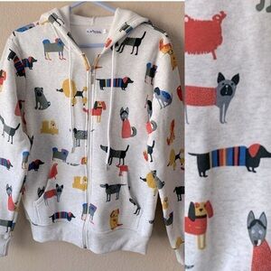 LA Soul Boutique Cartoon Dog Novelty Print Zip Up Hoodie Size S